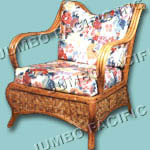Rattan chair. Cushion comfortable.