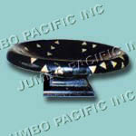 Bowl with triangular accent black stone