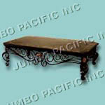 Wrought iron brown table.