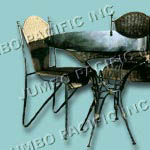 Wrought iron dining set.